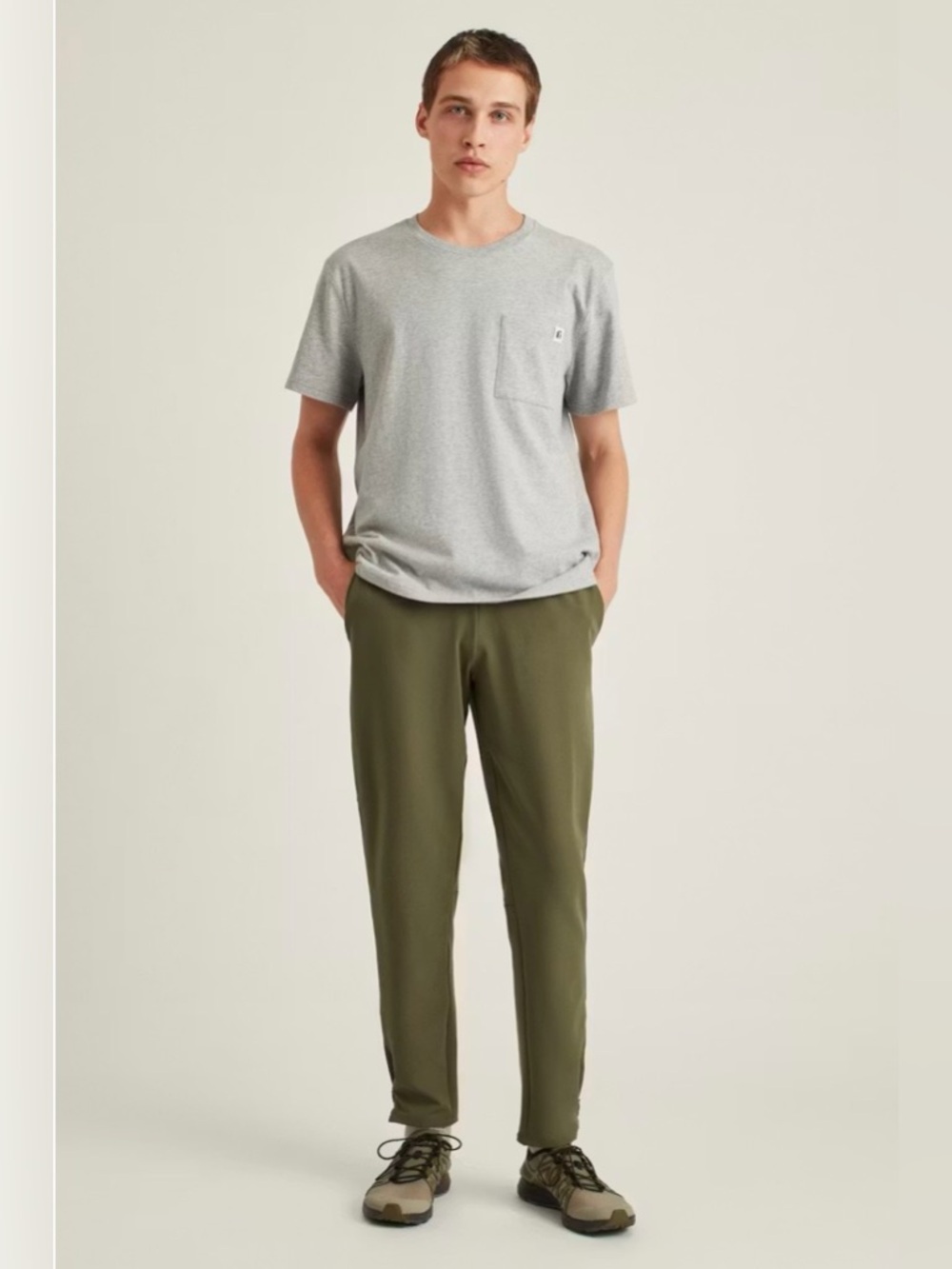 Bonobos Fielder Pants Stretch Tech Commuter Olive Green Slim Chinos Short Men S
